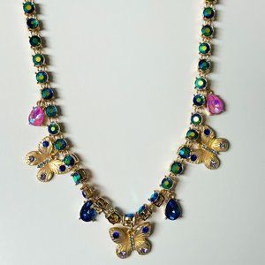 BETSEY JOHNSON Butterfly Jeweled Tennis Necklace
